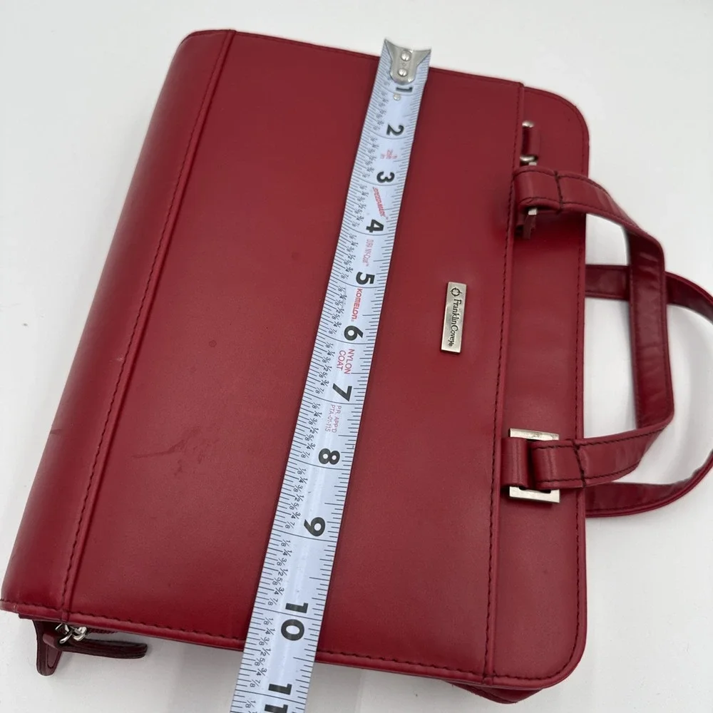 Franklin Covey Day One Planner Binder Organizer Fashion Classic RED Handles VTG